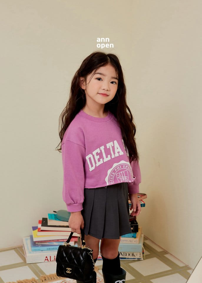 Ann Open - Korean Children Fashion - #kidsshorts - Delta Crop Sweatshirt