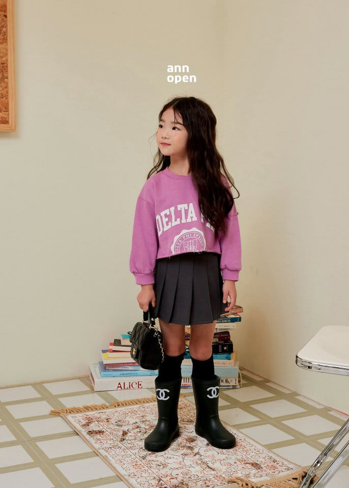 Ann Open - Korean Children Fashion - #kidzfashiontrend - Delta Crop Sweatshirt - 3