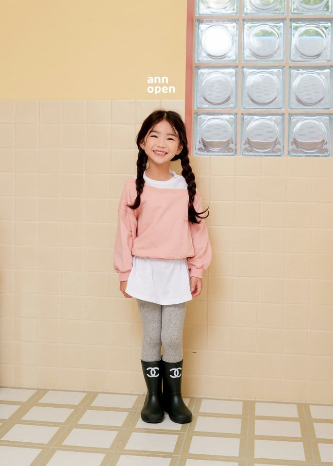 Ann Open - Korean Children Fashion - #minifashionista - Pretty Unbal Long Tee
