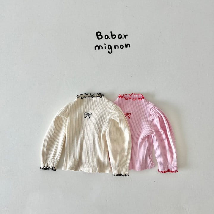 Babar Mignon - Korean Children Fashion - #fashionkids - Ribbon Puff Tee
