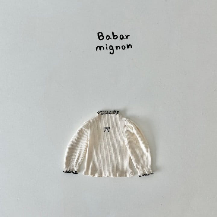 Babar Mignon - Korean Children Fashion - #kidsstore - Ribbon Puff Tee - 4
