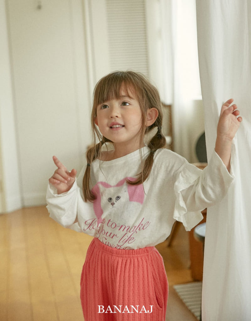 Banana J - Korean Children Fashion - #toddlerclothing - Kitty Layered Tee - 4