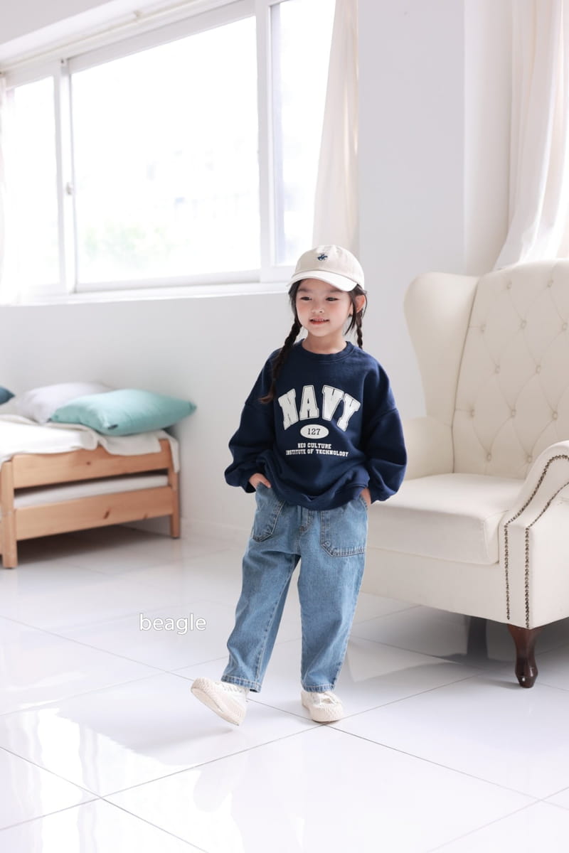 Beagle - Korean Children Fashion - #discoveringself - Navy Sweatshirt - 9