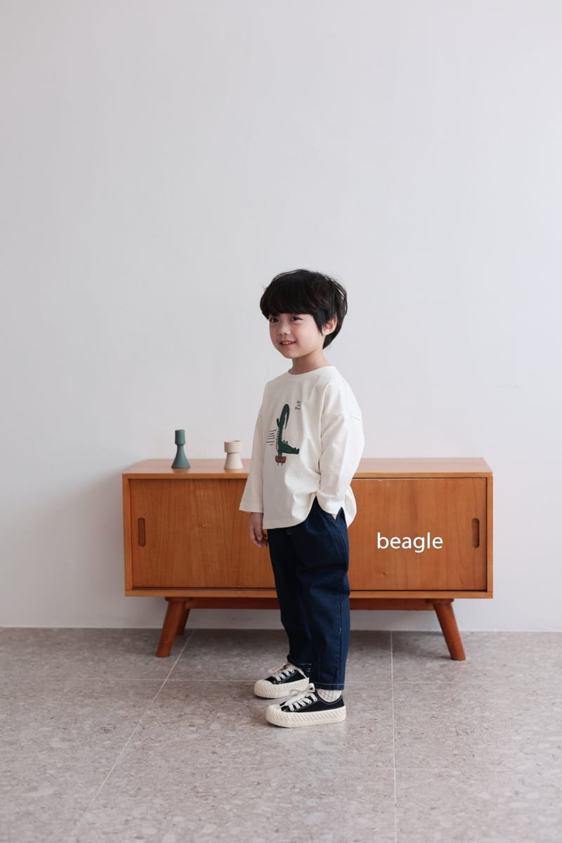 Beagle - Korean Children Fashion - #kidsshorts - Crocodile Paint Tee