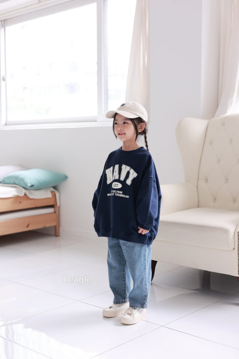 Beagle - Korean Children Fashion - #kidsshorts - Navy Sweatshirt - 11