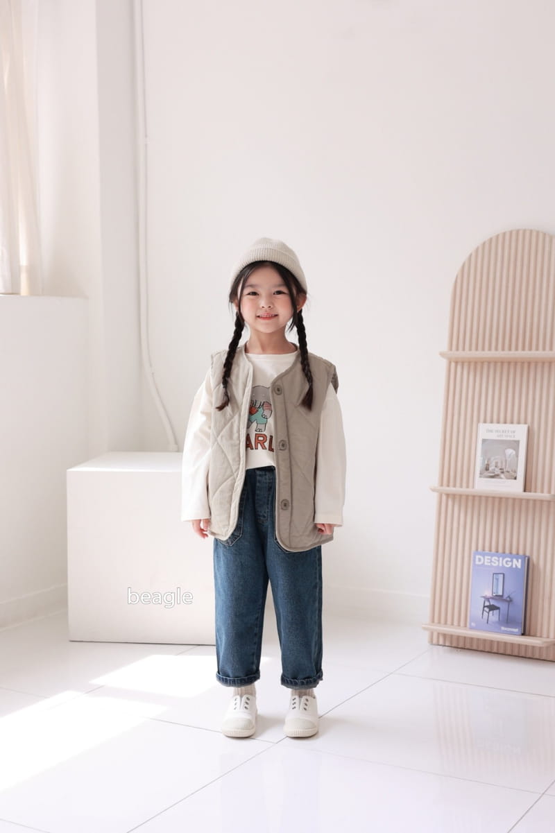 Beagle - Korean Children Fashion - #toddlerclothing - Baba Quilting Top Bottom Set - 12