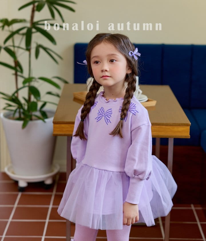 Bonaloi - Korean Children Fashion - #fashionkids - Ribbon Sha Sweatshirt - 2