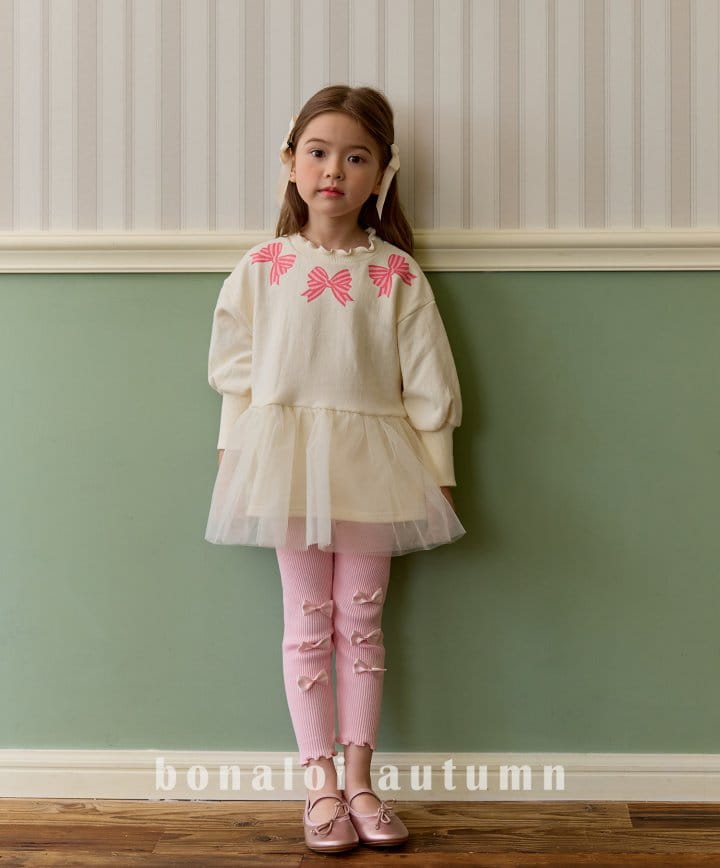 Bonaloi - Korean Children Fashion - #littlefashionista - Ribbon Sha Sweatshirt - 7