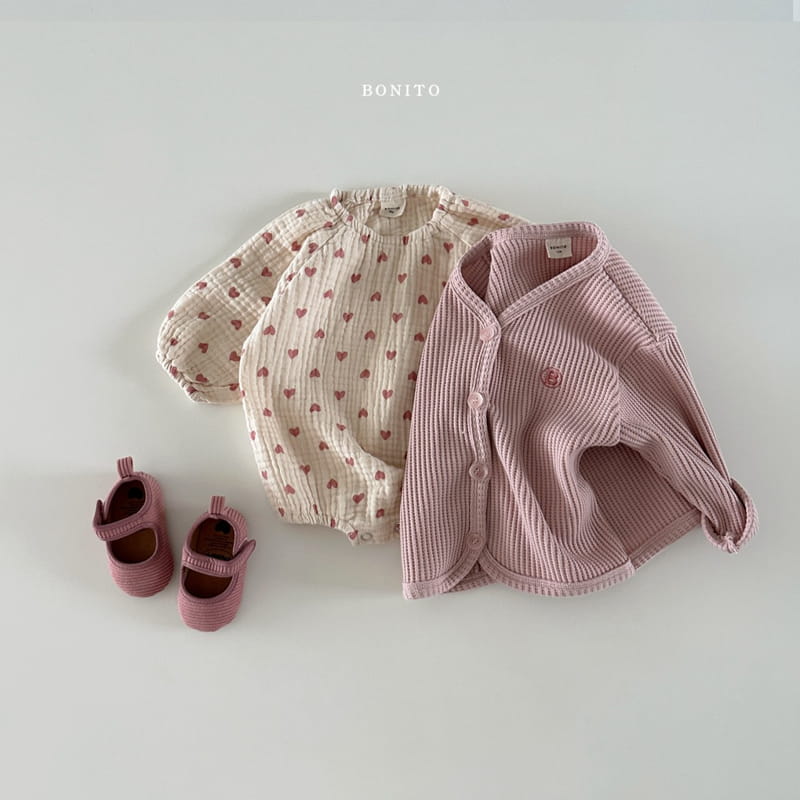 Bonito - Korean Baby Fashion - #babyboutique - Series Check Heart Bodysuit - 6