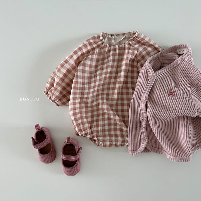Bonito - Korean Baby Fashion - #babyfever - Series Check Heart Bodysuit - 10