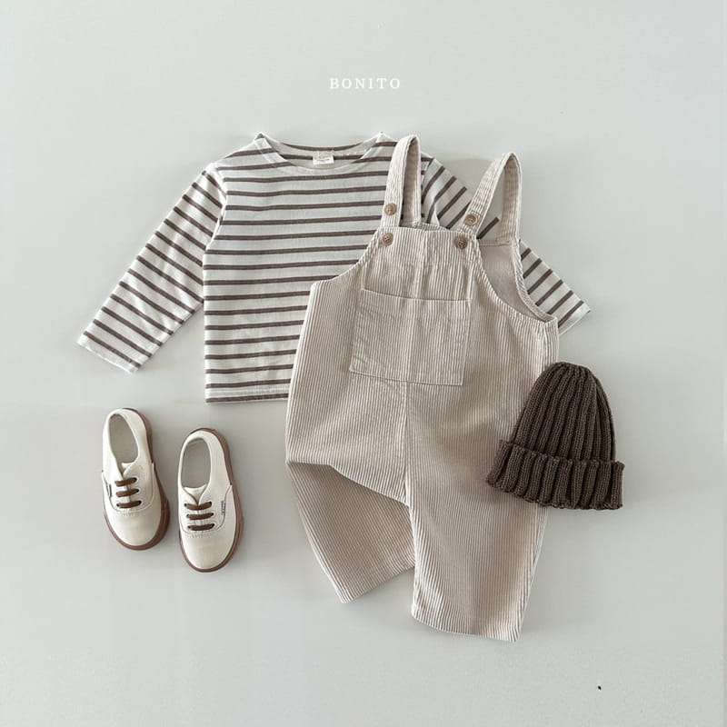 Bonito - Korean Baby Fashion - #babyoninstagram - Rib Dungarees Pants - 4