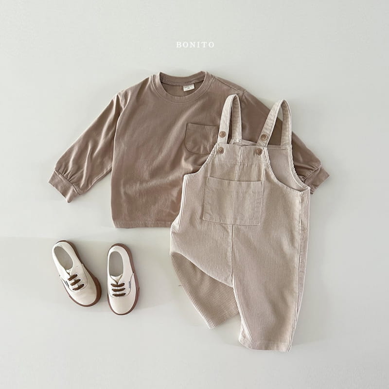 Bonito - Korean Baby Fashion - #babyoutfit - Rib Dungarees Pants - 6