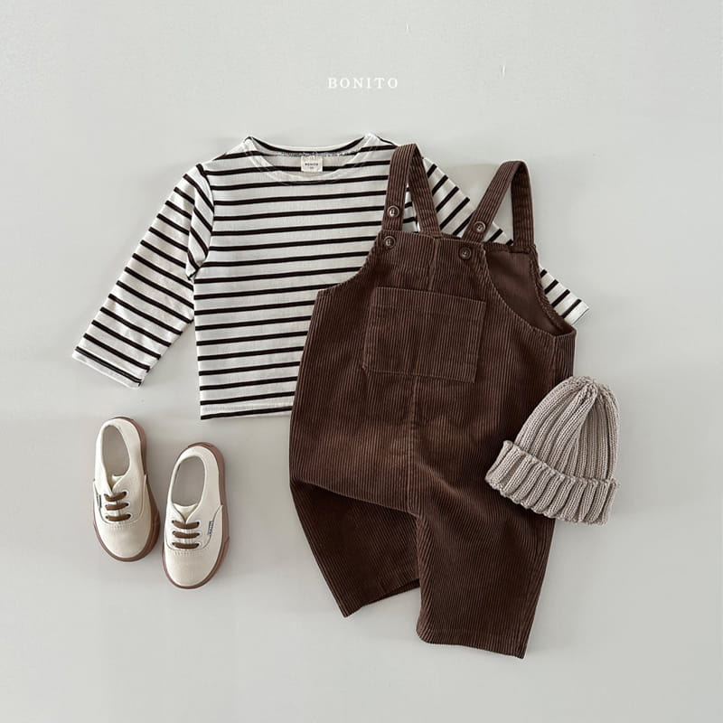 Bonito - Korean Baby Fashion - #onlinebabyboutique - Rib Dungarees Pants - 8