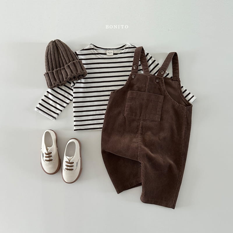 Bonito - Korean Baby Fashion - #onlinebabyshop - Rib Dungarees Pants - 9
