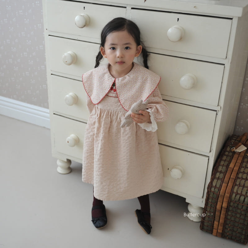 Buttercup - Korean Children Fashion - #childofig - Cherrry Flower Layerd One--piece
