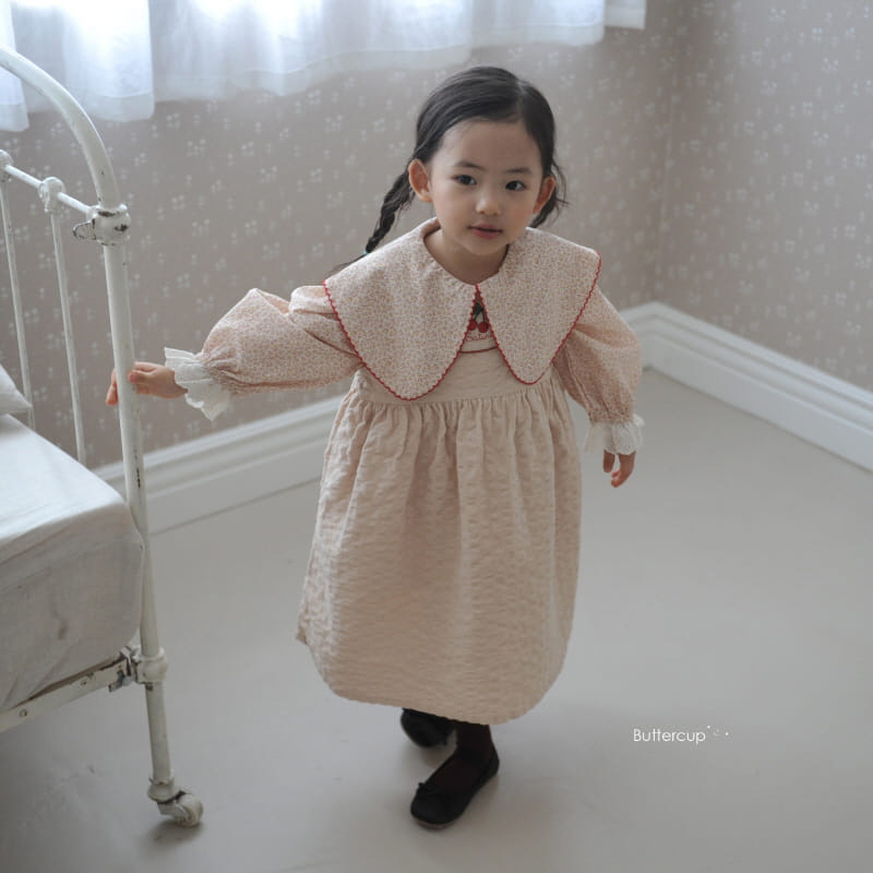 Buttercup - Korean Children Fashion - #childrensboutique - Cherrry Flower Layerd One--piece - 2