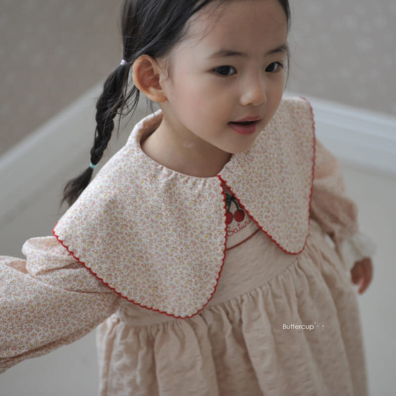 Buttercup - Korean Children Fashion - #designkidswear - Cherrry Flower Layerd One--piece - 3