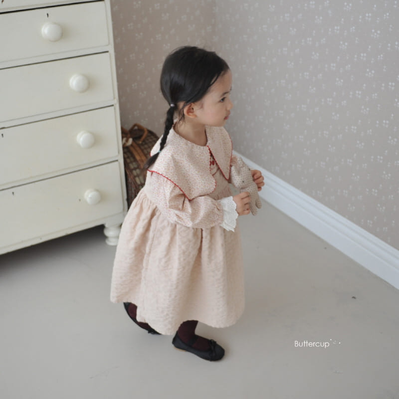 Buttercup - Korean Children Fashion - #kidsstore - Cherrry Flower Layerd One--piece - 7