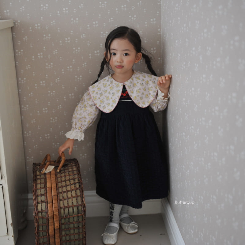 Buttercup - Korean Children Fashion - #kidzfashiontrend - Cherrry Flower Layerd One--piece - 8