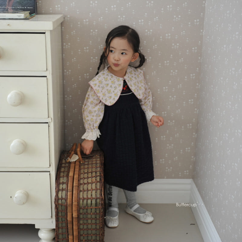 Buttercup - Korean Children Fashion - #magicofchildhood - Cherrry Flower Layerd One--piece - 11