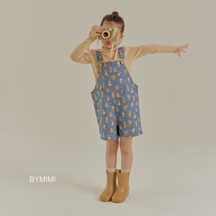 Bymimi - Korean Children Fashion - #childofig - Bear Dungarees Pants - 7