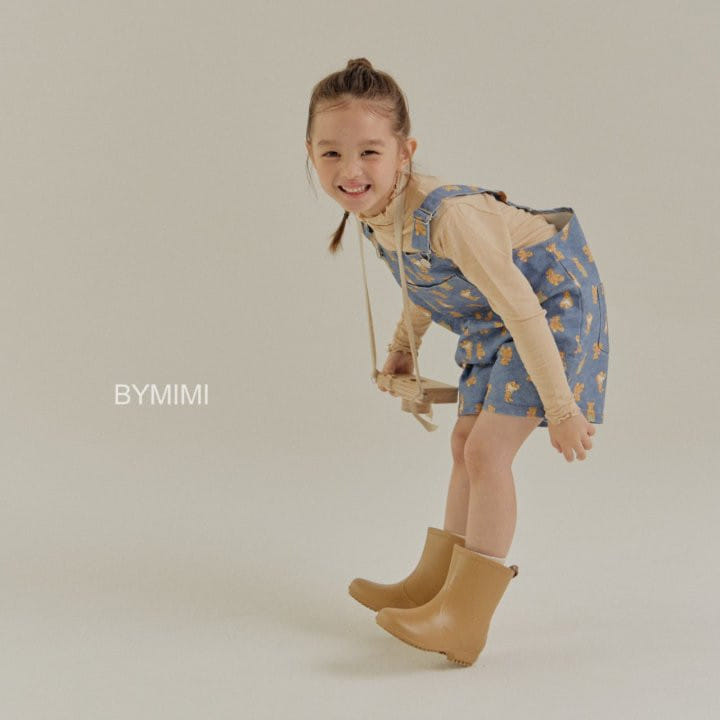 Bymimi - Korean Children Fashion - #designkidswear - Bear Dungarees Pants - 9