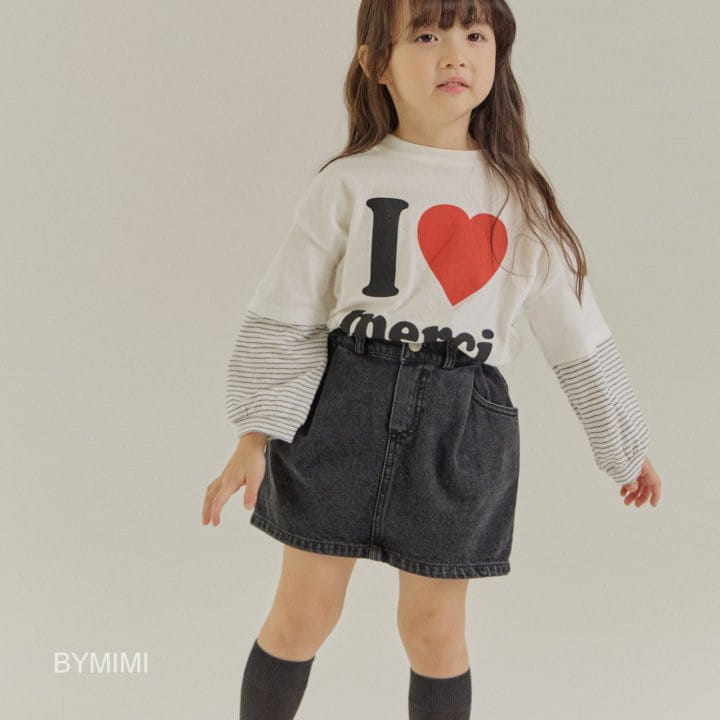 Bymimi - Korean Children Fashion - #designkidswear - Hei Denim Skirt - 4