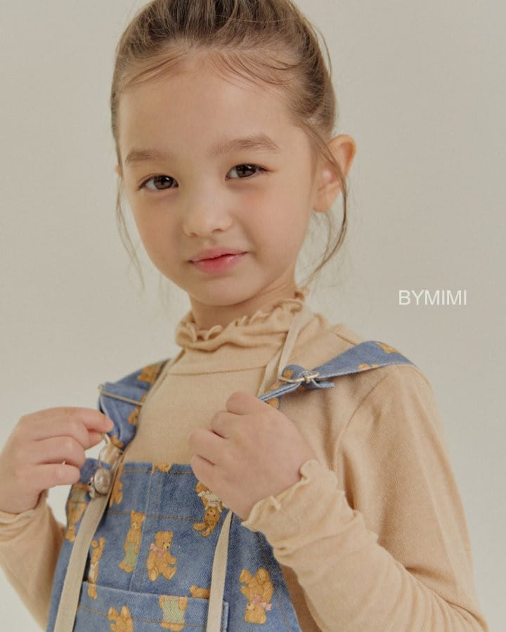 Bymimi - Korean Children Fashion - #fashionkids - Bear Dungarees Pants - 11