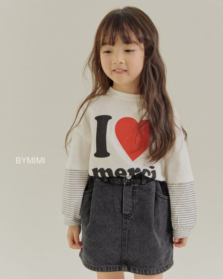 Bymimi - Korean Children Fashion - #fashionkids - Hei Denim Skirt - 5