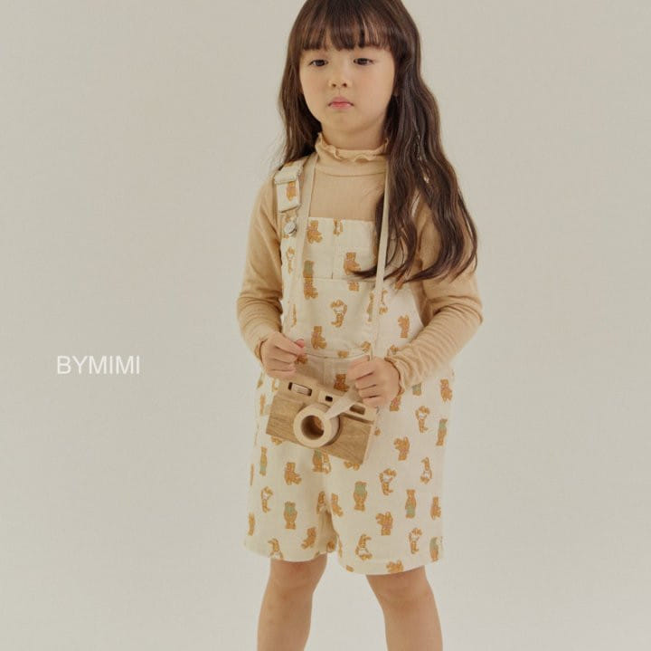 Bymimi - Korean Children Fashion - #kidsshorts - Bear Dungarees Pants - 12