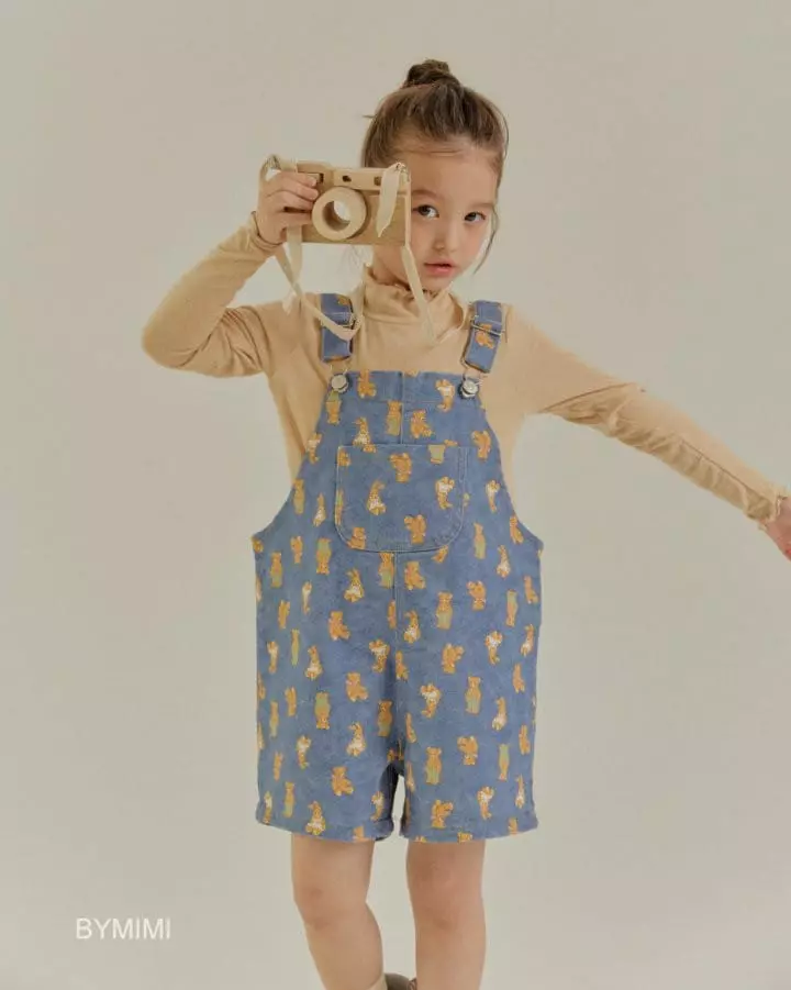 Bymimi - Korean Children Fashion - #prettylittlegirls - Bear Dungarees Pants - 3