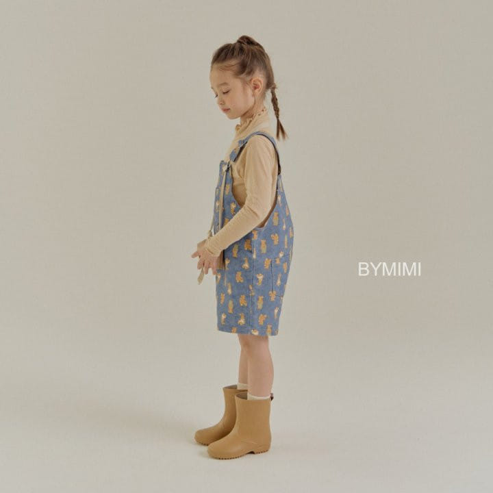 Bymimi - Korean Children Fashion - #stylishchildhood - Bear Dungarees Pants - 6