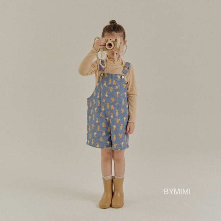 Bymimi - Korean Children Fashion - #toddlerclothing - Bear Dungarees Pants - 5