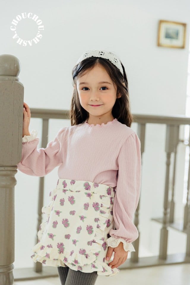 Chouchou Shasha - Korean Children Fashion - #kidsshorts - Lace Tee - 8