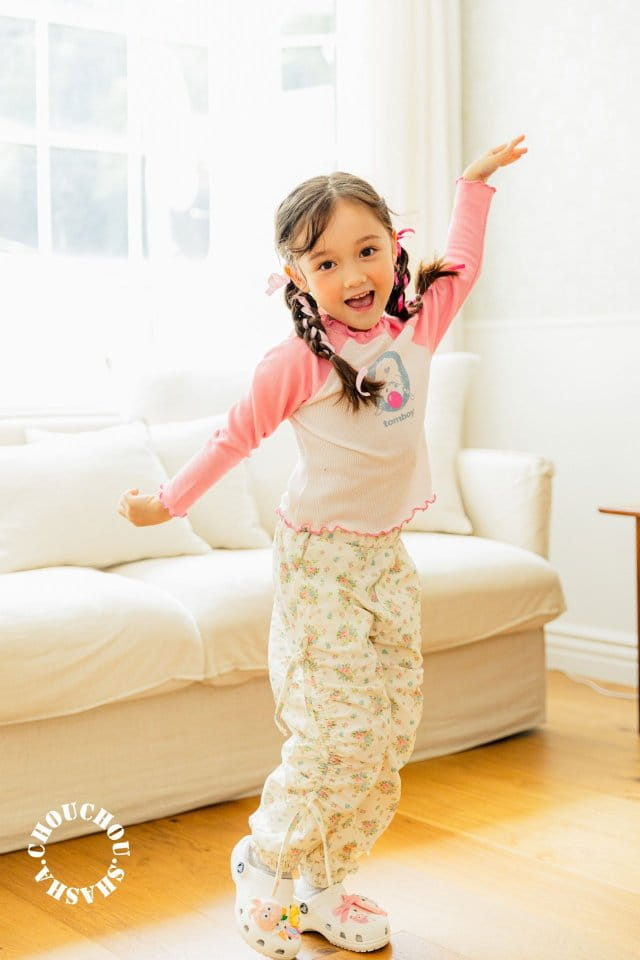 Chouchou Shasha - Korean Children Fashion - #minifashionista - Flower Shirring Pants - 5
