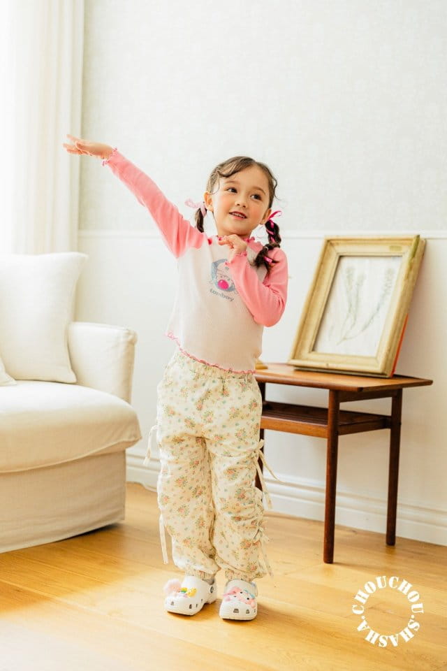 Chouchou Shasha - Korean Children Fashion - #todddlerfashion - Flower Shirring Pants - 7