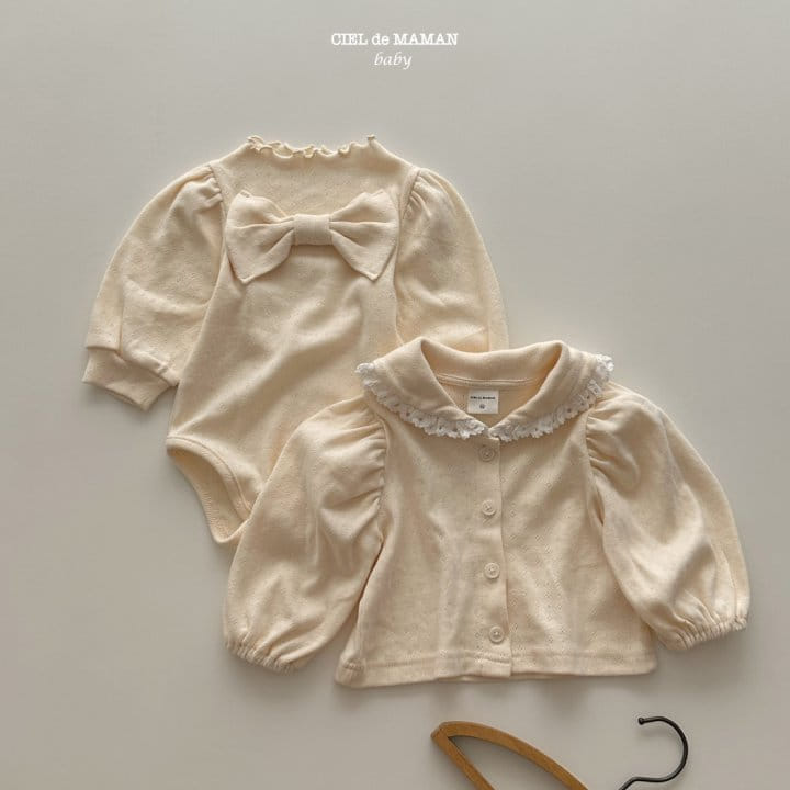Ciel De Maman - Korean Baby Fashion - #babyboutique - Eyelet Cardigan