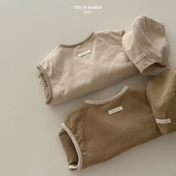 Ciel De Maman - Korean Baby Fashion - #babyboutique - Quilting Vest Bonnet Set
