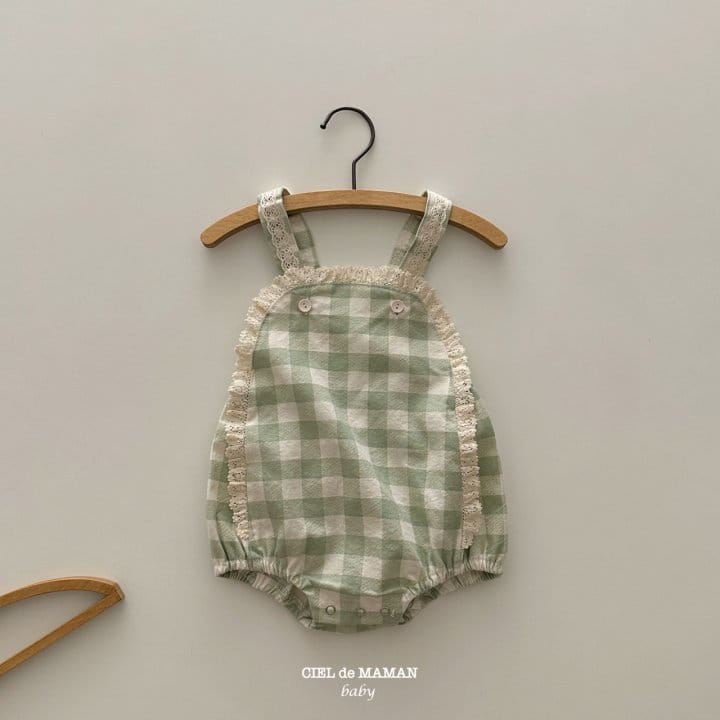 Ciel De Maman - Korean Baby Fashion - #babyboutiqueclothing - Frill Check Dungarees - 5