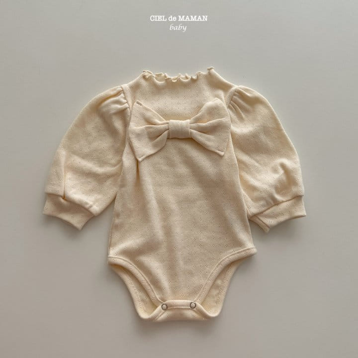 Ciel De Maman - Korean Baby Fashion - #babyboutiqueclothing - Ribbon Bodysuit - 3