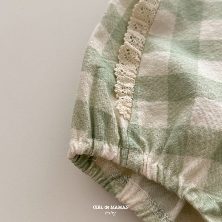 Ciel De Maman - Korean Baby Fashion - #babyclothing - Frill Check Dungarees - 6