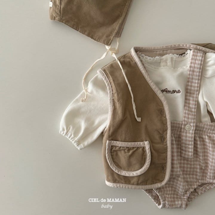 Ciel De Maman - Korean Baby Fashion - #babyclothing - Quilting Vest Bonnet Set - 4