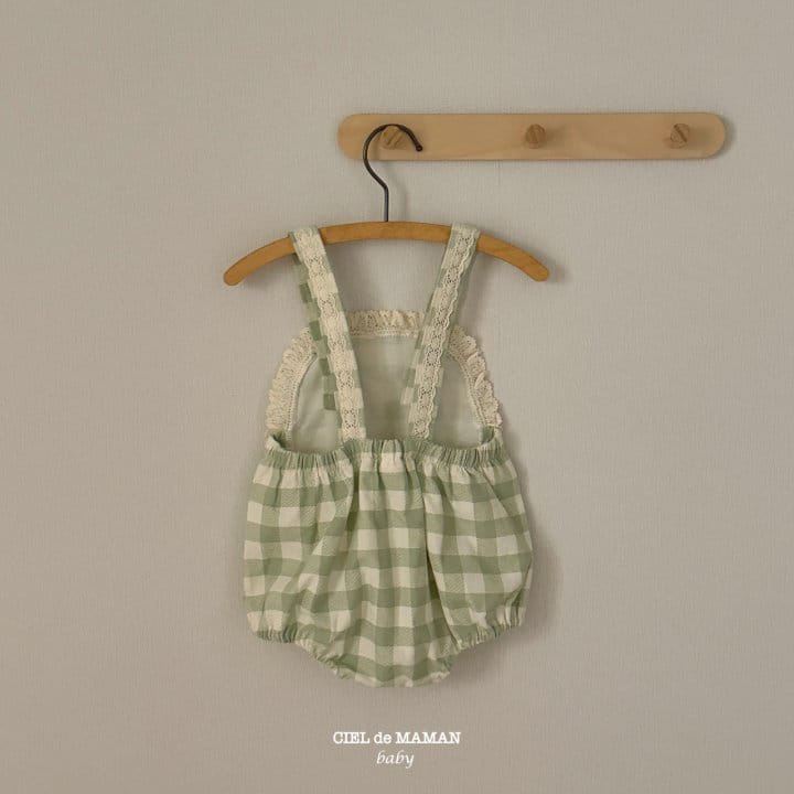 Ciel De Maman - Korean Baby Fashion - #babyfever - Frill Check Dungarees - 8