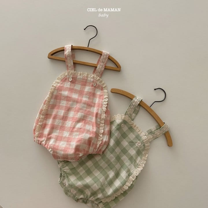 Ciel De Maman - Korean Baby Fashion - #babygirlfashion - Frill Check Dungarees - 9