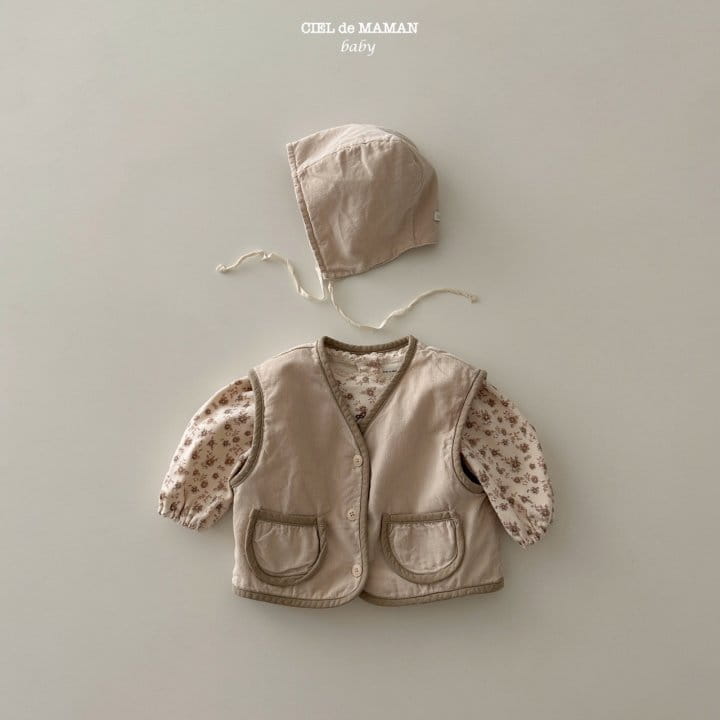 Ciel De Maman - Korean Baby Fashion - #babylifestyle - Quilting Vest Bonnet Set - 7