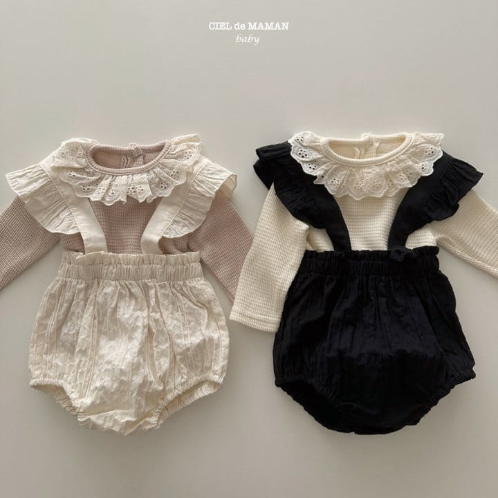 Ciel De Maman - Korean Baby Fashion - #babyoninstagram - Frill Dungarees Bloomer - 7