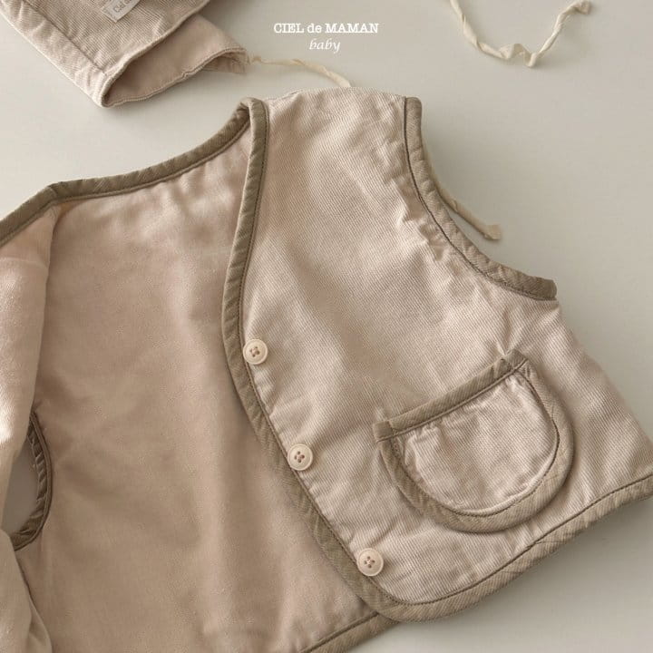 Ciel De Maman - Korean Baby Fashion - #babyootd - Quilting Vest Bonnet Set - 9