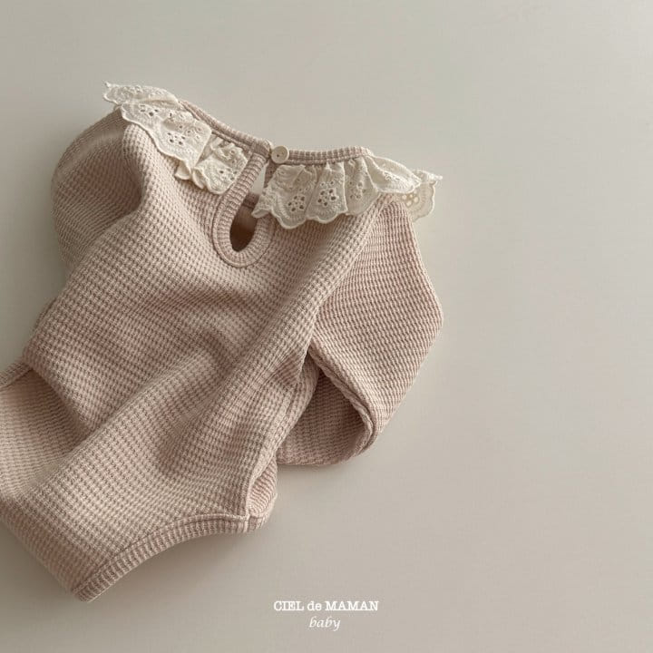 Ciel De Maman - Korean Baby Fashion - #babyoutfit - Waffle Bodysuit - 6