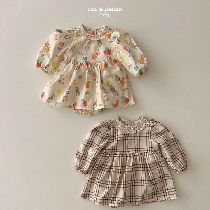 Ciel De Maman - Korean Baby Fashion - #babyoutfit - Lace Collar One-piece Bodysuit