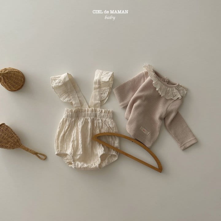 Ciel De Maman - Korean Baby Fashion - #babyoutfit - Frill Dungarees Bloomer - 9